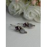 925 Sterling Silver Amethyst & Moonstone Earrings Length 1.30 Inch