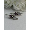 925 Sterling Silver Amethyst & Moonstone Earrings Length 1.30 Inch