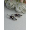 925 Sterling Silver Amethyst & Moonstone Earrings Length 1.30 Inch
