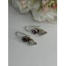 925 Sterling Silver Amethyst & Moonstone Earrings Length 1.30 Inch