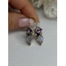 925 Sterling Silver Amethyst & Moonstone Earrings Length 1.30 Inch