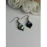 925 Sterling Silver Abalone Earrings Length 1.60 Inch