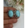 Vintage Elegant 925 Sterling Silver Turquoise Earrings Length 0.93 Inch