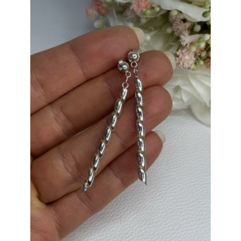 Art Design 925 Sterling Silver Earrings Length 2 Inch