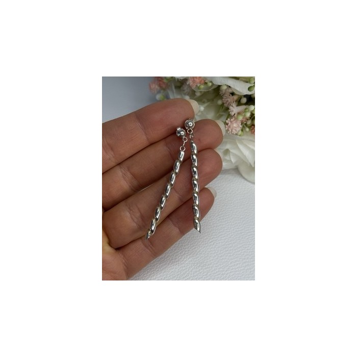 Art Design 925 Sterling Silver Earrings Length 2 Inch