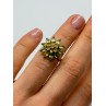 925 Sterling Silver Peridot & Citrine Flower Ring Size 4.5