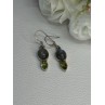 925 Sterling Silver Peridot & Moonstone Earrings Length 1.40 Inch