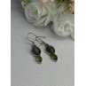 925 Sterling Silver Peridot & Moonstone Earrings Length 1.40 Inch