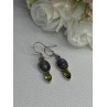 925 Sterling Silver Peridot & Moonstone Earrings Length 1.40 Inch