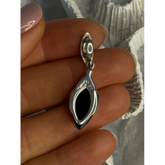 925 Sterling Silver Amber Pendant Length 1.50 Inch