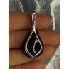 925 Sterling Silver Pyrope Garnet Pendant Length 1.90 Inch