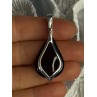 925 Sterling Silver Pyrope Garnet Pendant Length 1.90 Inch