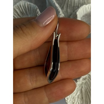 925 Sterling Silver Pyrope Garnet Pendant Length 1.90 Inch
