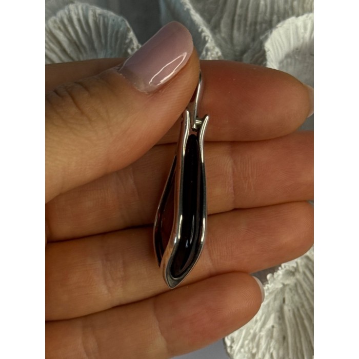 925 Sterling Silver Pyrope Garnet Pendant Length 1.90 Inch
