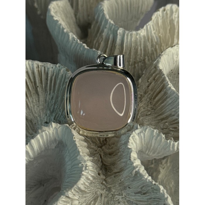 Elegant 925 Sterling Silver Morganite Pendant Length 1.40 Inch