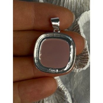 Elegant 925 Sterling Silver Morganite Pendant Length 1.40 Inch