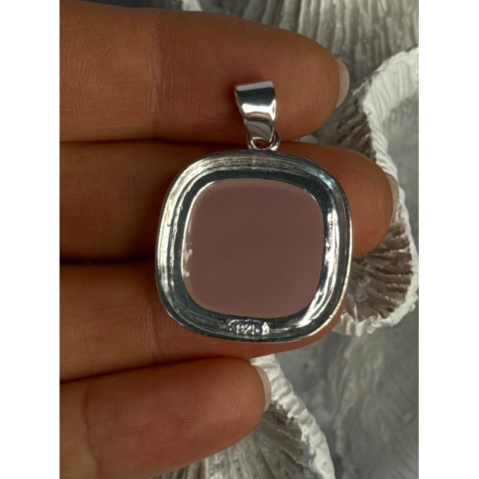 Elegant 925 Sterling Silver Morganite Pendant Length 1.40 Inch