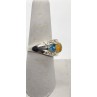 925 Sterling Silver With Opal, White Beryl (goshenite) & Zircon Ring Size 8