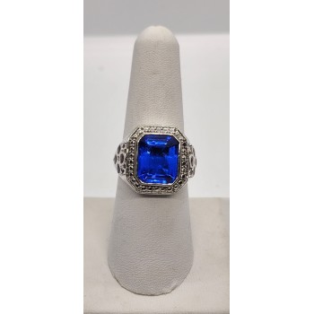 925 Sterling Silver Iolite Ring Size 8