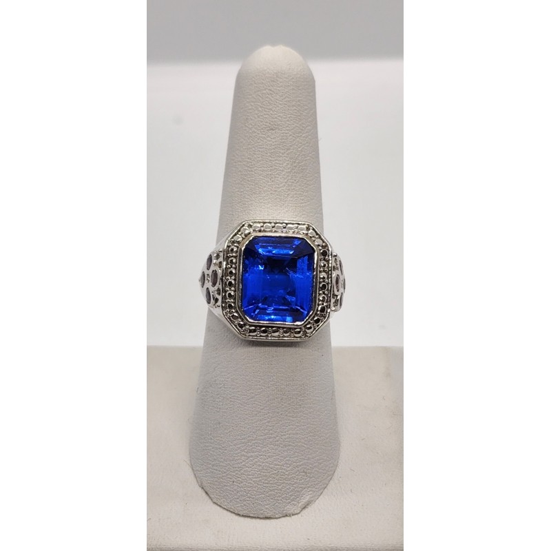 925 Sterling Silver Iolite Ring Size 8