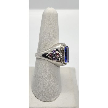 925 Sterling Silver Iolite Ring Size 8