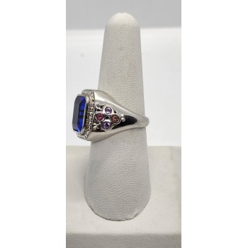 925 Sterling Silver Iolite Ring Size 8
