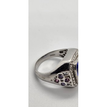 925 Sterling Silver Iolite Ring Size 8