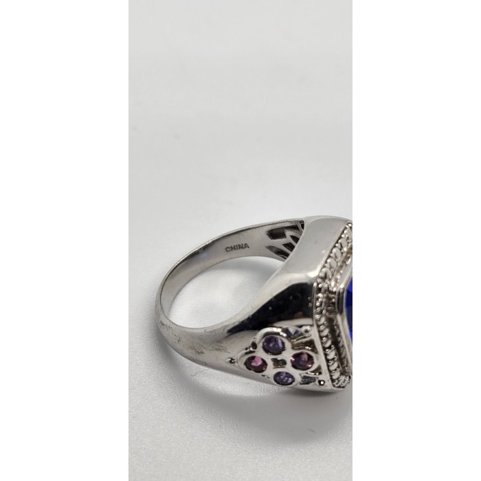 925 Sterling Silver Iolite Ring Size 8