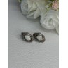 Vintage 925 Sterling Silver Opal Earrings Length 0.56 Inch