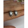 Vintage 925 Sterling Silver Opal Earrings Length 0.56 Inch