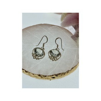 925 STERLING SILVER AQUAMARINE EARRINGS