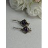 925 Sterling Silver Amethyst Earrings Length 1.10 Inch