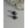 925 Sterling Silver Amethyst Earrings Length 1.10 Inch