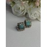 Vintage 925 Sterling Silver Turquoise Earrings Length 0.60 Inch