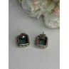 Vintage 925 Sterling Silver Turquoise Earrings Length 0.60 Inch