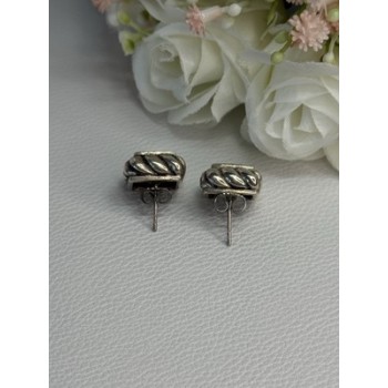 Vintage 925 Sterling Silver Turquoise Earrings Length 0.60 Inch