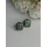 Vintage 925 Sterling Silver Turquoise Earrings Length 0.60 Inch