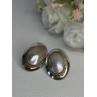 VINTAGE 925 STERLING SILVER MABE PEARL EARRINGS LENGTH 1.15 INCH