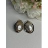 VINTAGE 925 STERLING SILVER MABE PEARL EARRINGS LENGTH 1.15 INCH