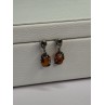 925 Sterling Silver Amber Earrings Length 0.85 Inch