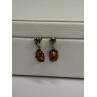 925 Sterling Silver Amber Earrings Length 0.85 Inch