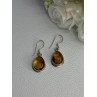 925 Sterling Silver Amber Earrings Length 1.30 Inch