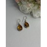 925 Sterling Silver Amber Earrings Length 1.30 Inch