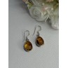 925 Sterling Silver Amber Earrings Length 1.30 Inch