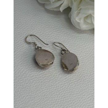 925 Sterling Silver Amber Earrings Length 1.30 Inch
