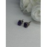 925 Sterling Silver Amethyst Earrings Length 0.27 Inch