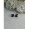 925 Sterling Silver Amethyst Earrings Length 0.27 Inch