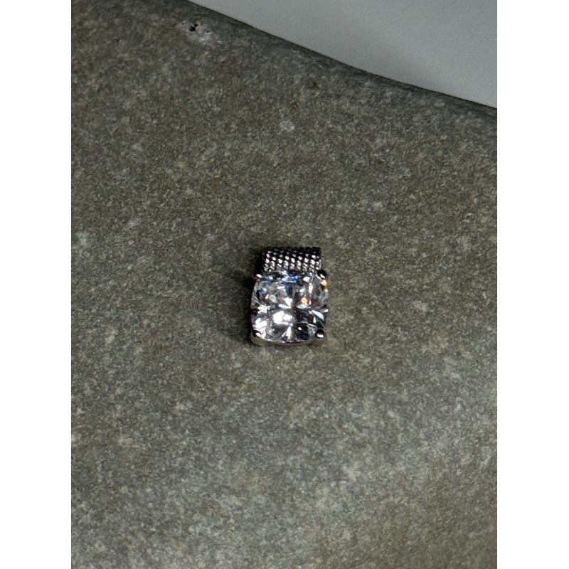 925 Sterling Silver CZ Pendant Length 11 Mm