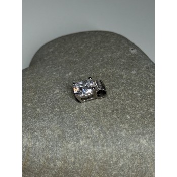 925 Sterling Silver CZ Pendant Length 11 Mm