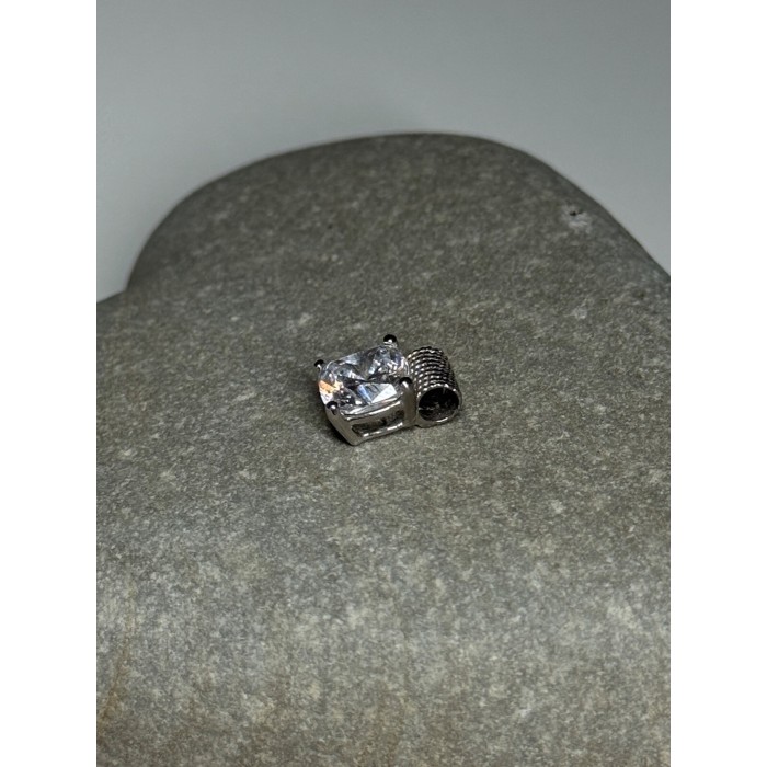 925 Sterling Silver CZ Pendant Length 11 Mm